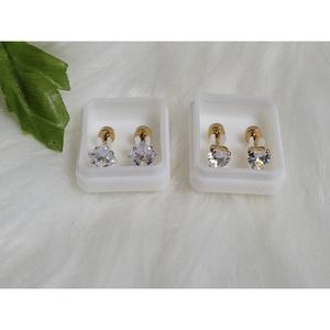 2 Sets of Stainless Steel Zirconian Earrings